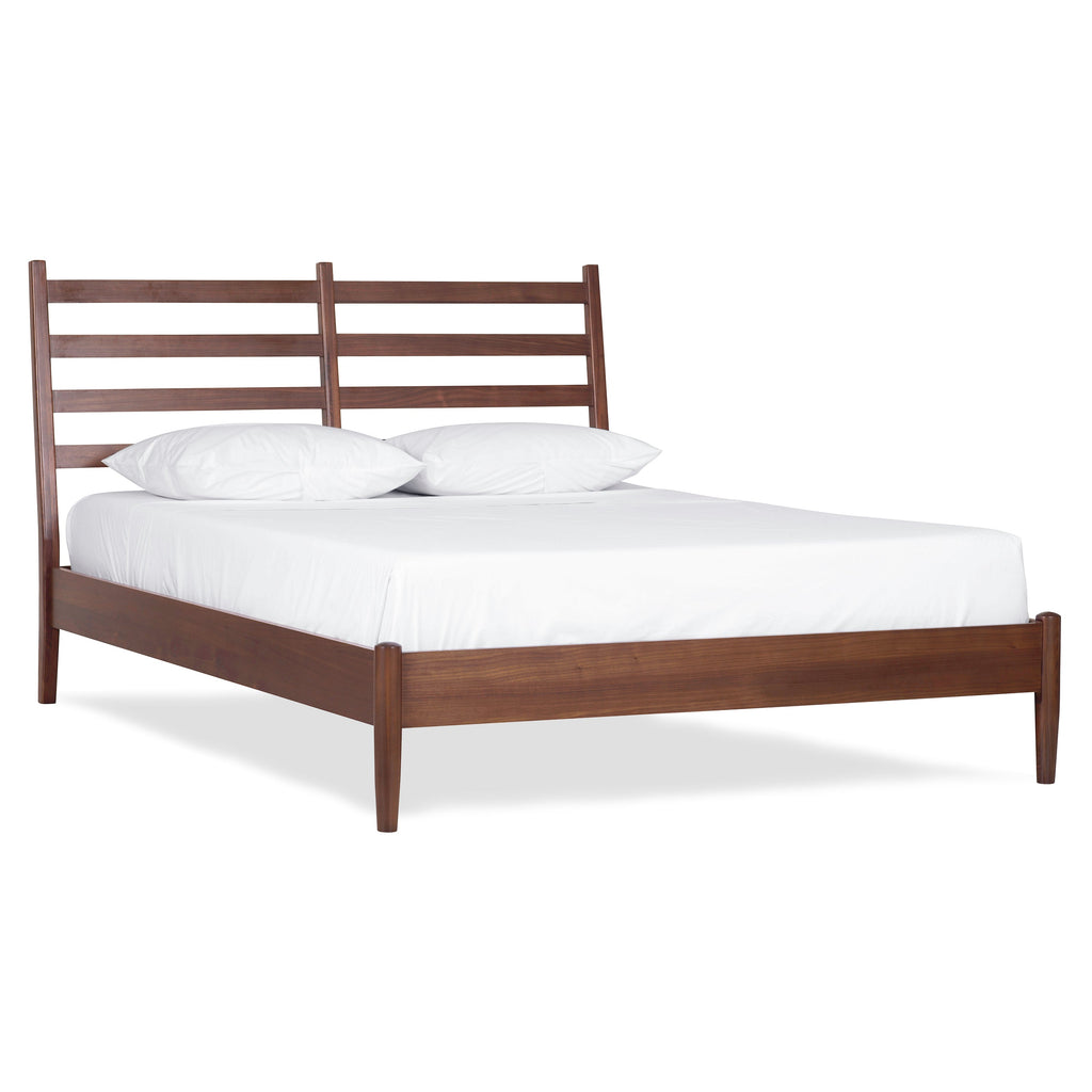 W&F Collection | Truro Bed with Leather Cushions (Cognac Tan, King)