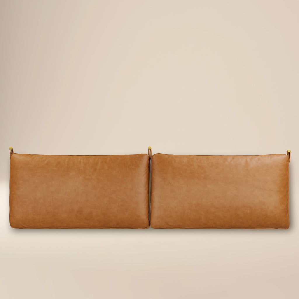 W&F Collection | Truro Bed Headboard Cushion Set (Cognac Tan, King)