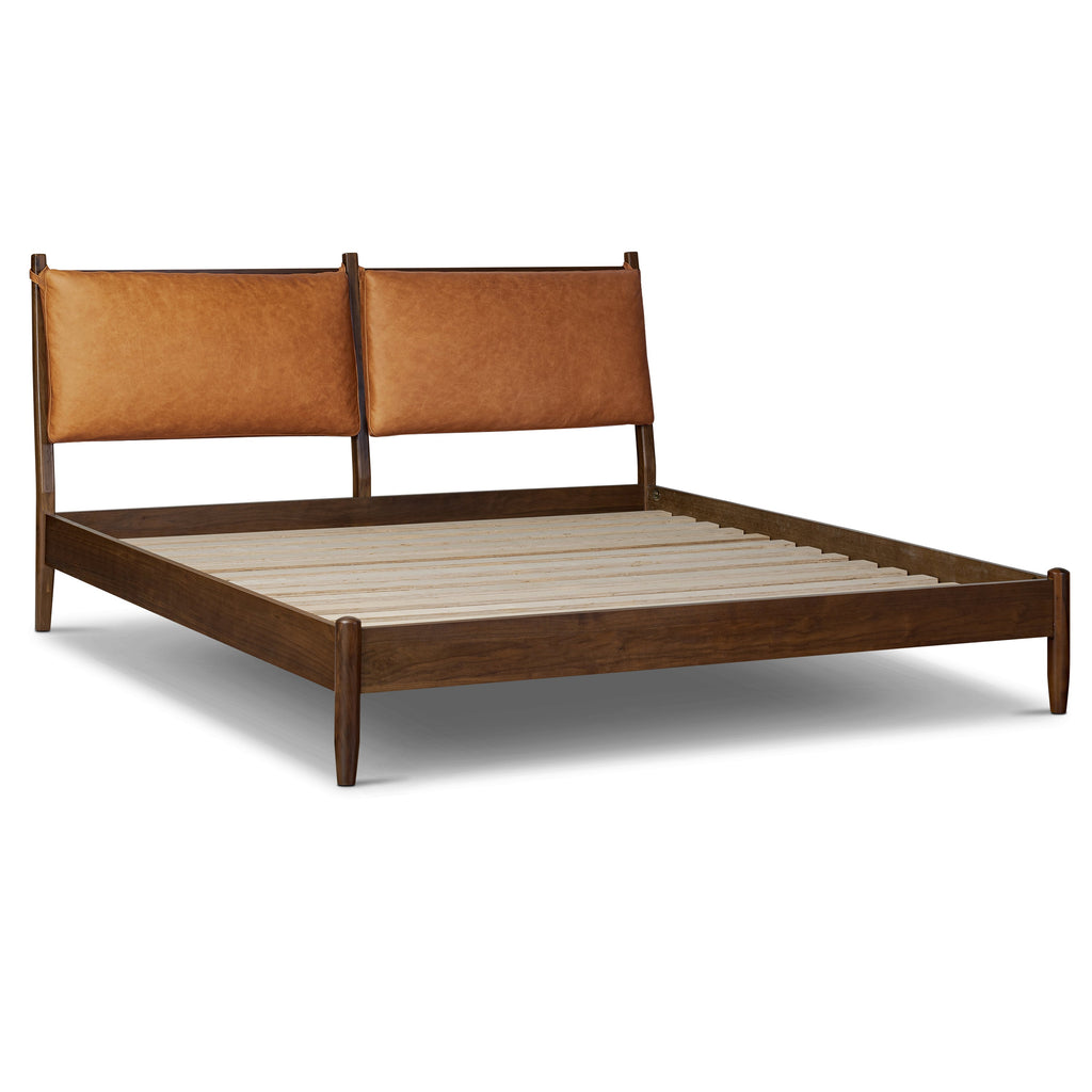 W&F Collection | Truro Bed Headboard Cushion Set (Cognac Tan, King)