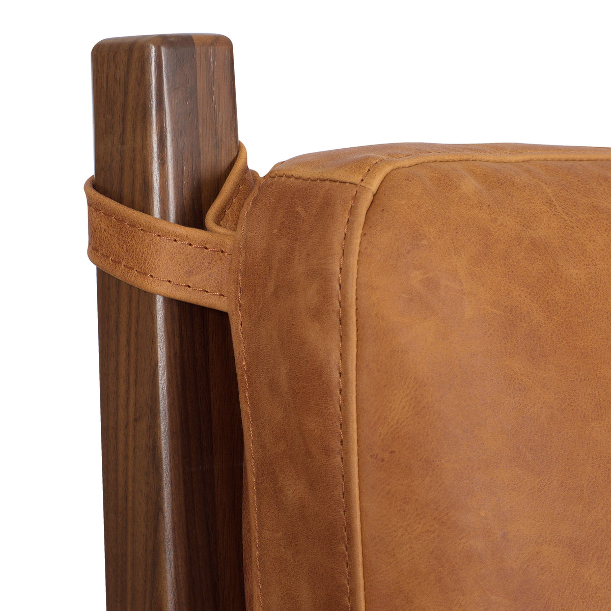 W&F Collection | Truro Bed with Leather Cushions (Cognac Tan, King)