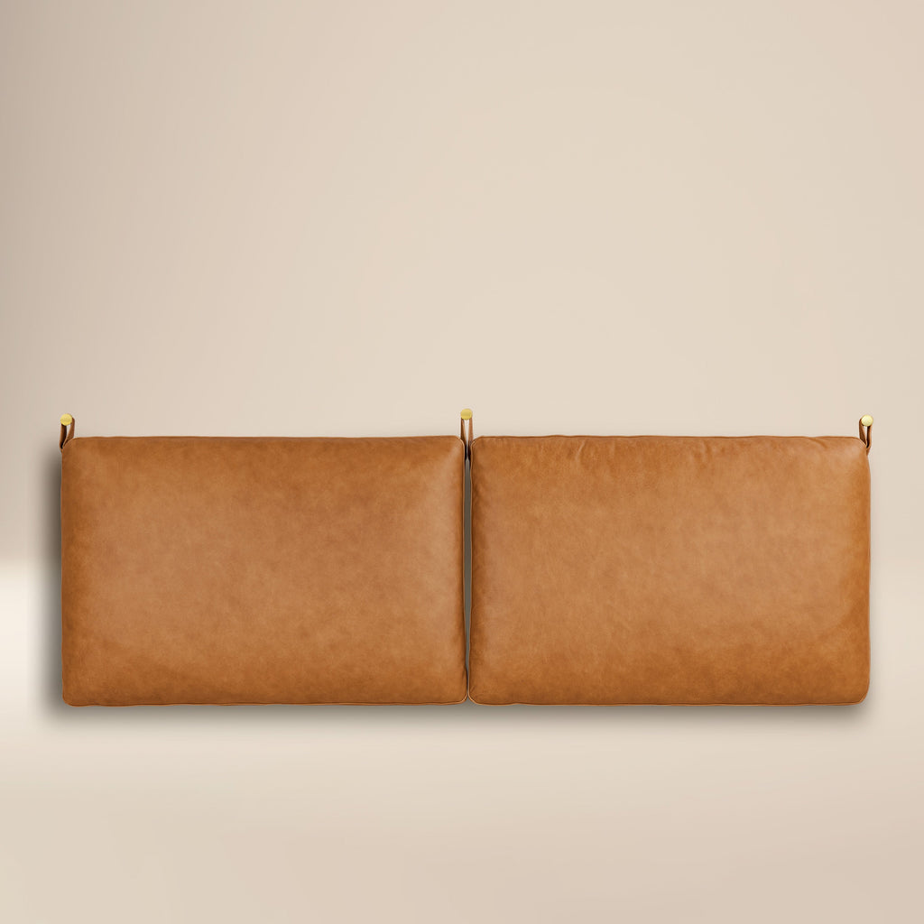 W&F Collection | Truro Bed Headboard Cushion Set (Cognac Tan, Queen)