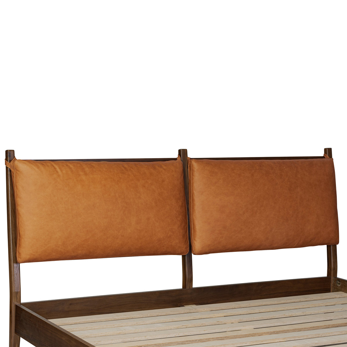 W&F Collection | Truro Bed Headboard Cushion Set (Cognac Tan, Queen)