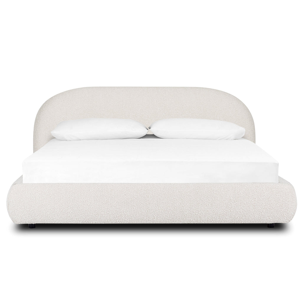 W&F Collection | Genoa Bed (Crema White Boucle, King)