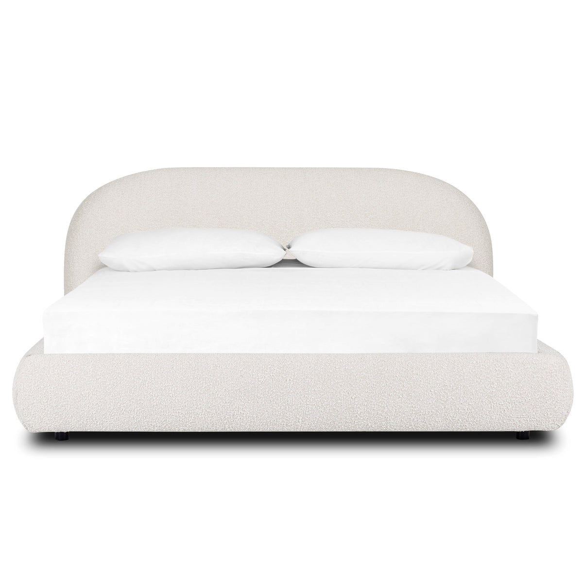 W&F Collection | Genoa Bed (Crema White Boucle, King)