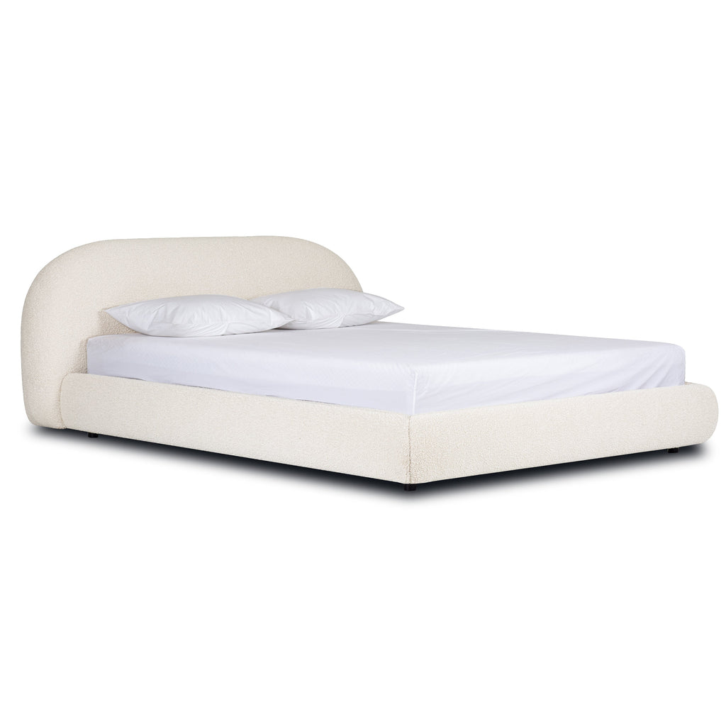W&F Collection | Genoa Bed (Crema White Boucle, King)