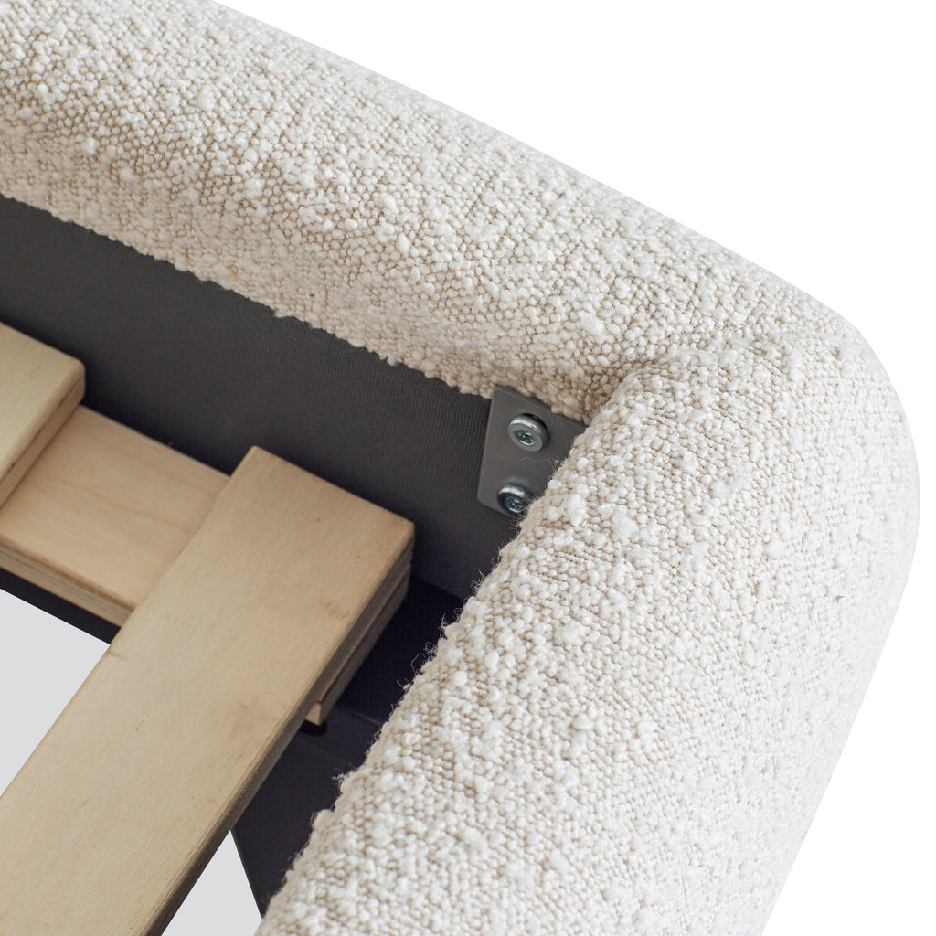 W&F Collection | Genoa Bed (Crema White Boucle, King)