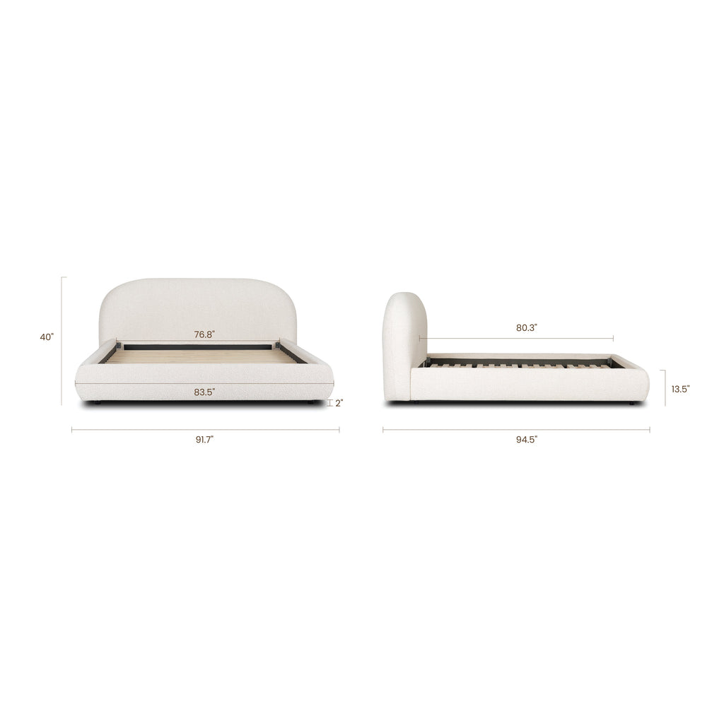W&F Collection | Genoa Bed (Crema White Boucle, King)