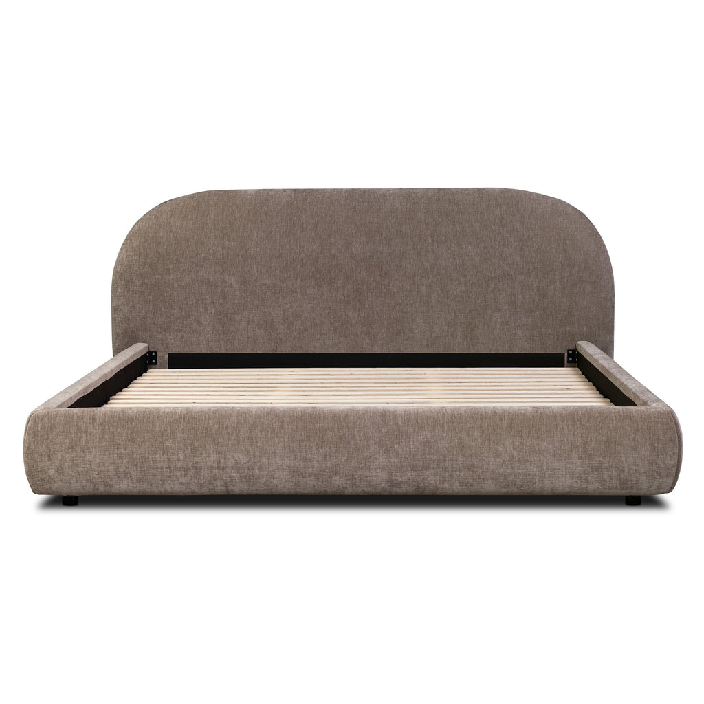 W&F Collection | Genoa Bed (Taupe Brown, King)