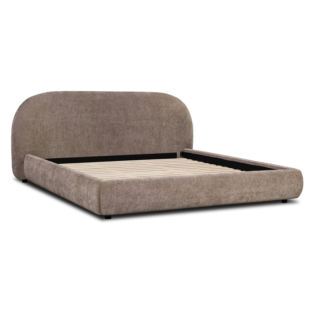 W&F Collection | Genoa Bed (Taupe Brown, King)