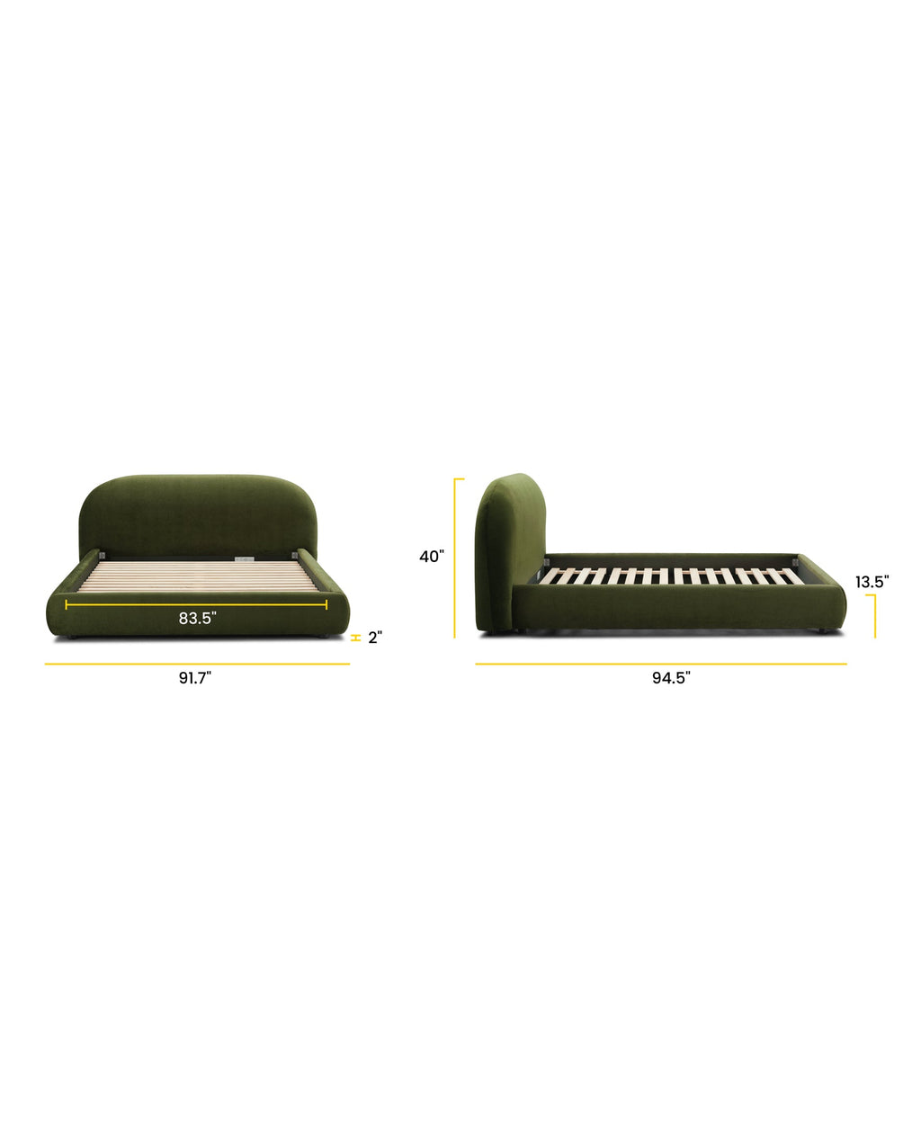 W&F Collection | Genoa Bed (Distressed Green, King)