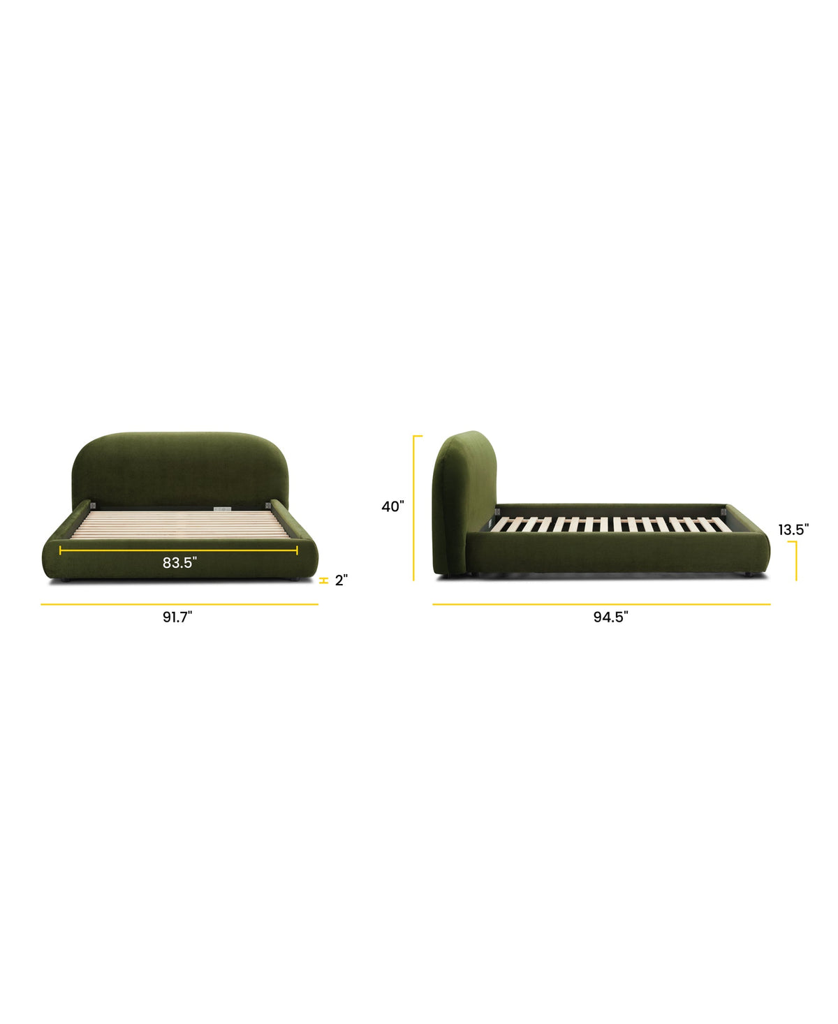 W&F Collection | Genoa Bed (Distressed Green, King)