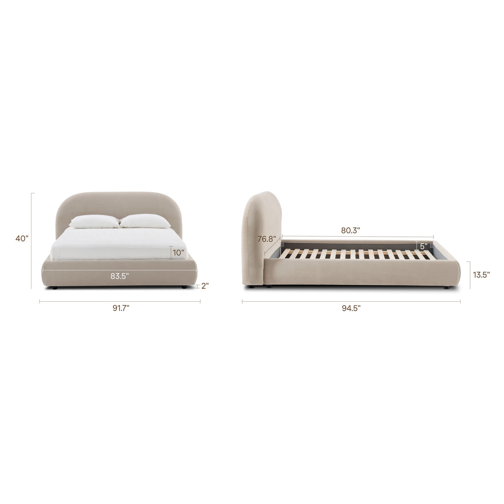 W&F Collection | Genoa Bed (Dune Brown, King)