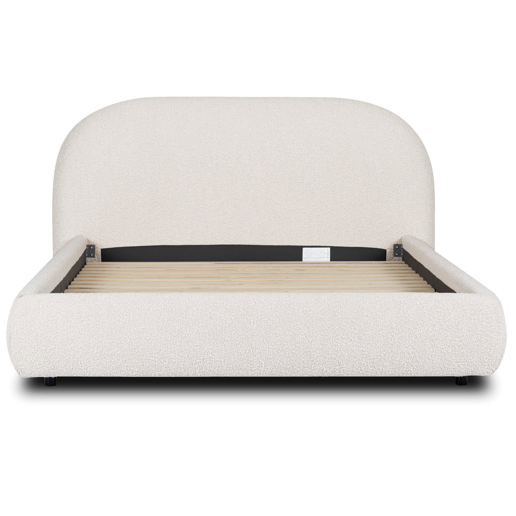 W&F Collection | Genoa Bed (Crema White Boucle, Queen)