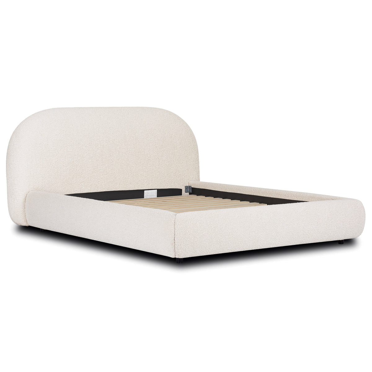 W&F Collection | Genoa Bed (Crema White Boucle, Queen)