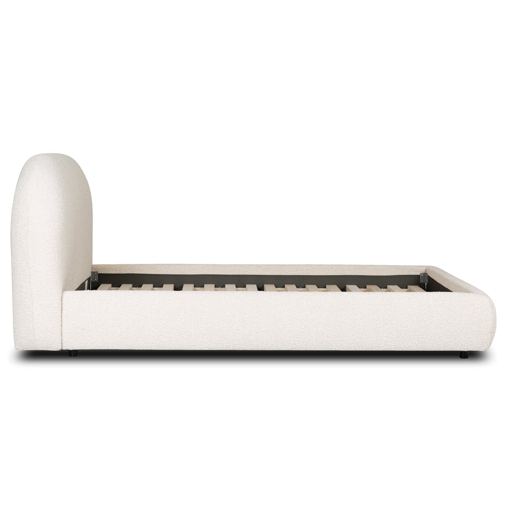 W&F Collection | Genoa Bed (Crema White Boucle, Queen)