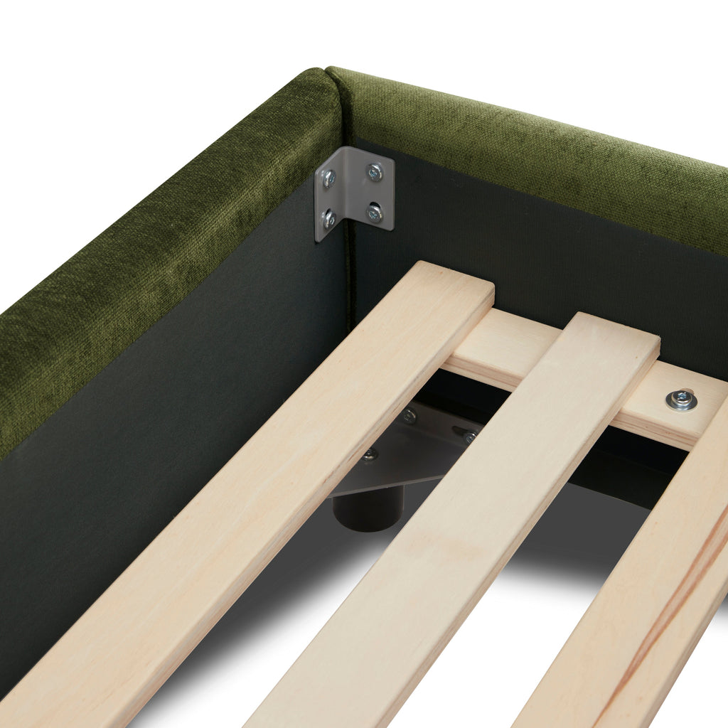 W&F Collection | Genoa Bed (Distressed Green, Queen)