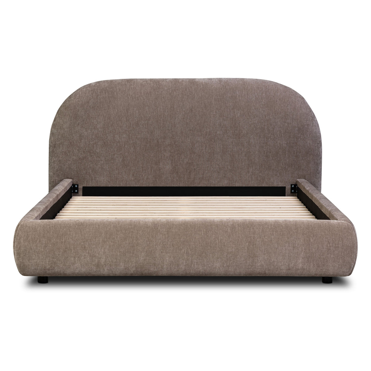 W&F Collection | Genoa Bed (Taupe Brown, Queen)
