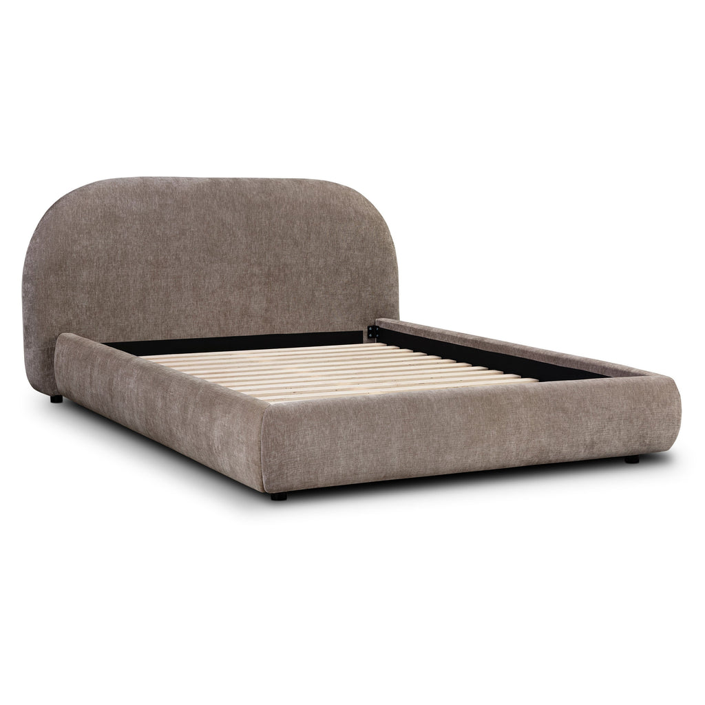 W&F Collection | Genoa Bed (Taupe Brown, Queen)