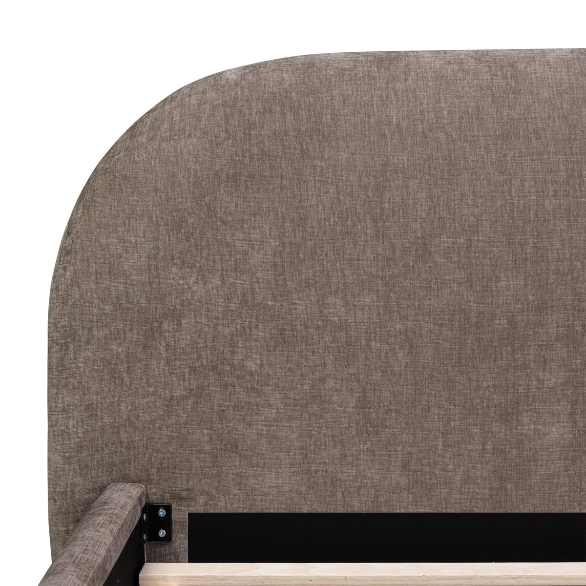 W&F Collection | Genoa Bed (Taupe Brown, Queen)