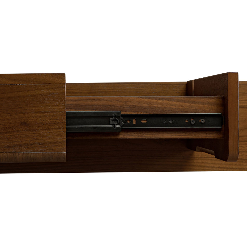 W&F Collection | Amalfi Low Profile Bed with Nightstands (Walnut, King)