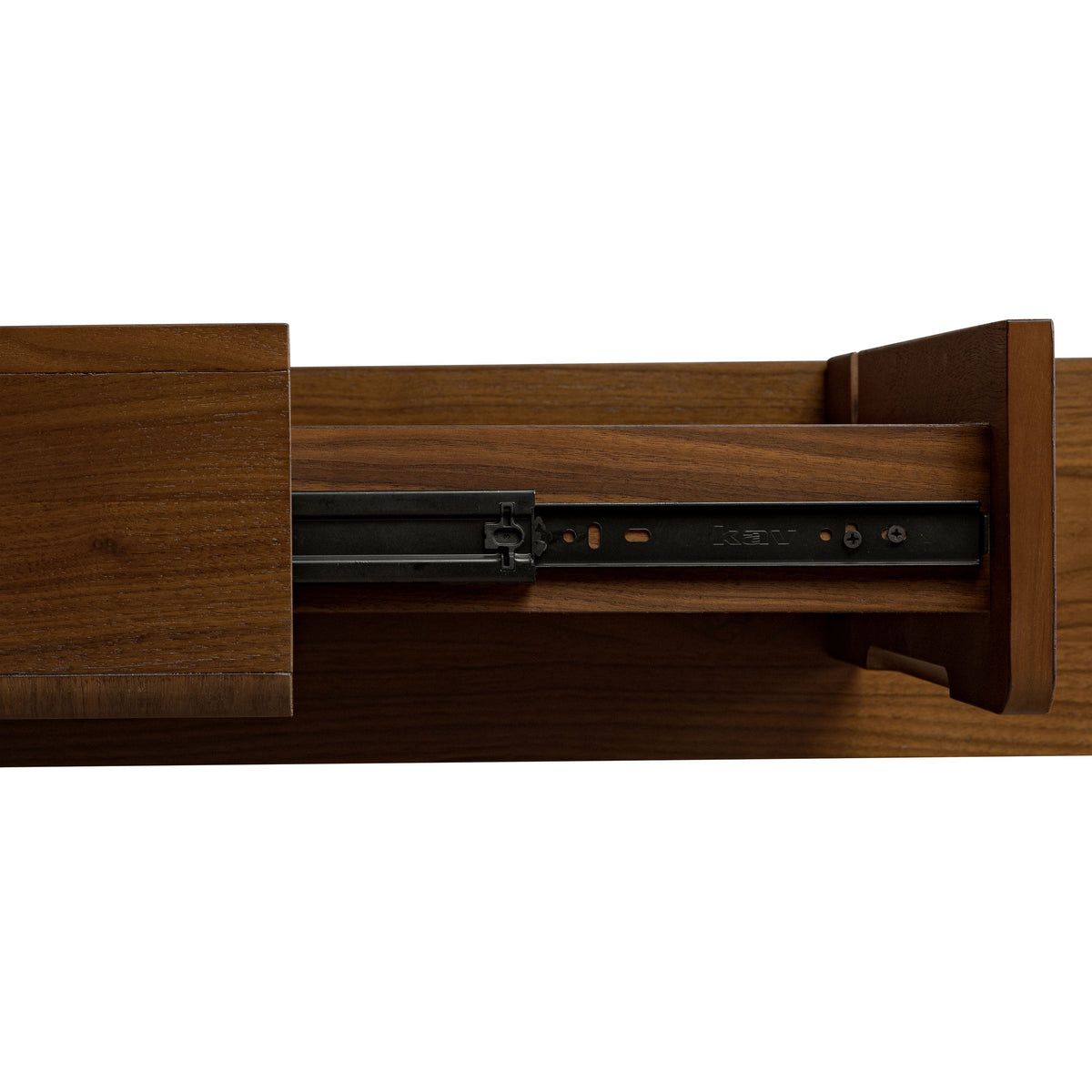 W&F Collection | Amalfi Low Profile Bed with Nightstands (Walnut, King)
