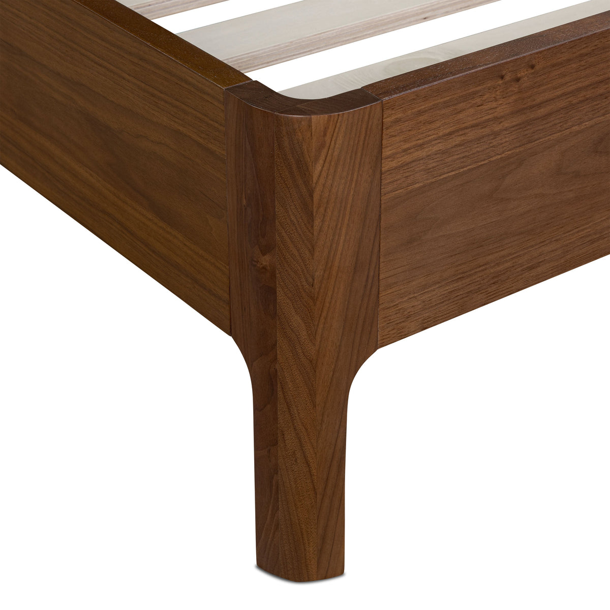 W&F Collection | Amalfi Low Profile Bed with Nightstands (Walnut, King)