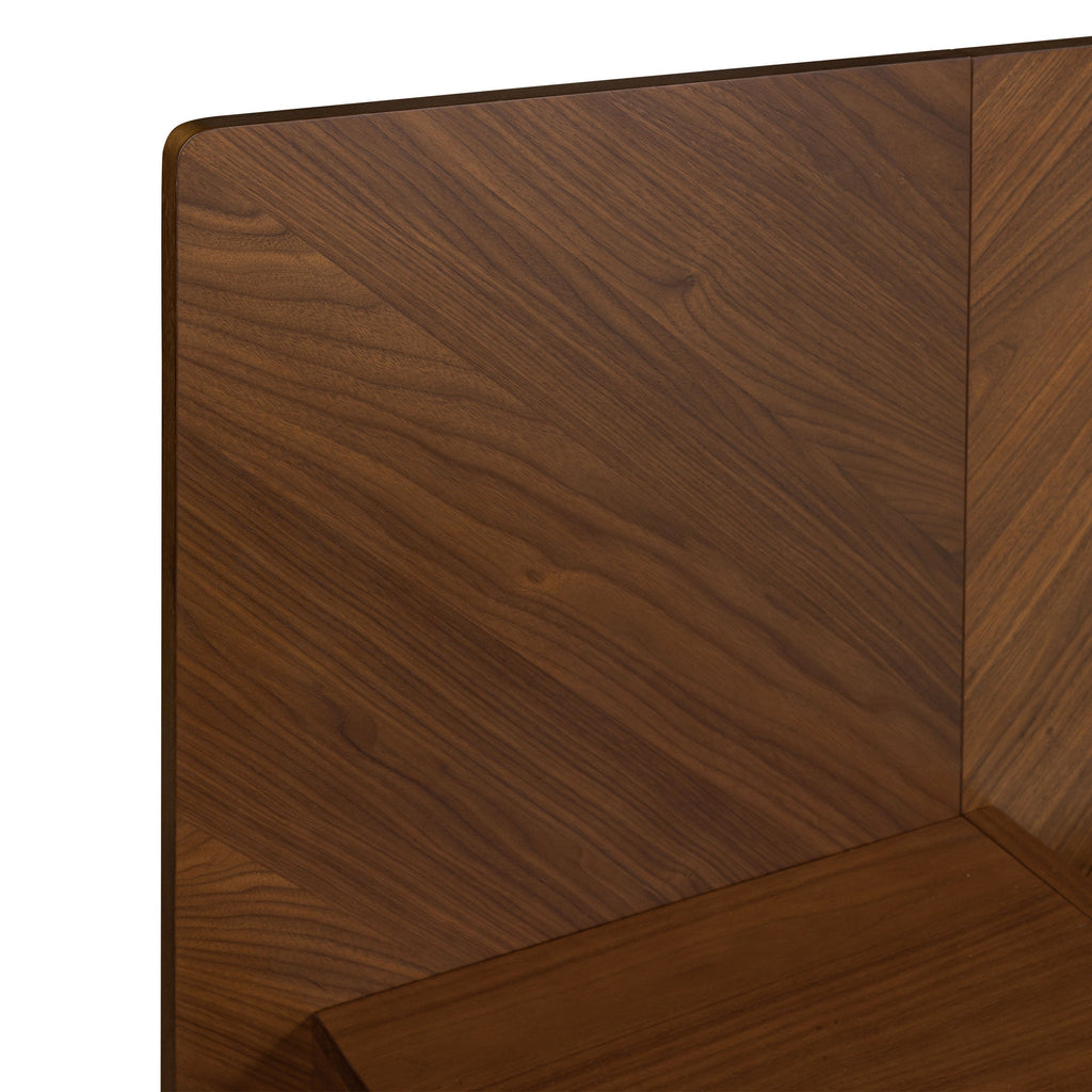 W&F Collection | Amalfi Low Profile Bed with Nightstands (Walnut, King)