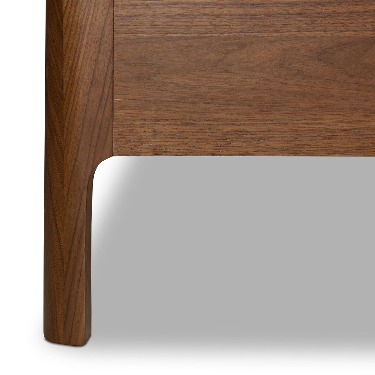 W&F Collection | Amalfi Low Profile Bed with Nightstands (Walnut, Queen)