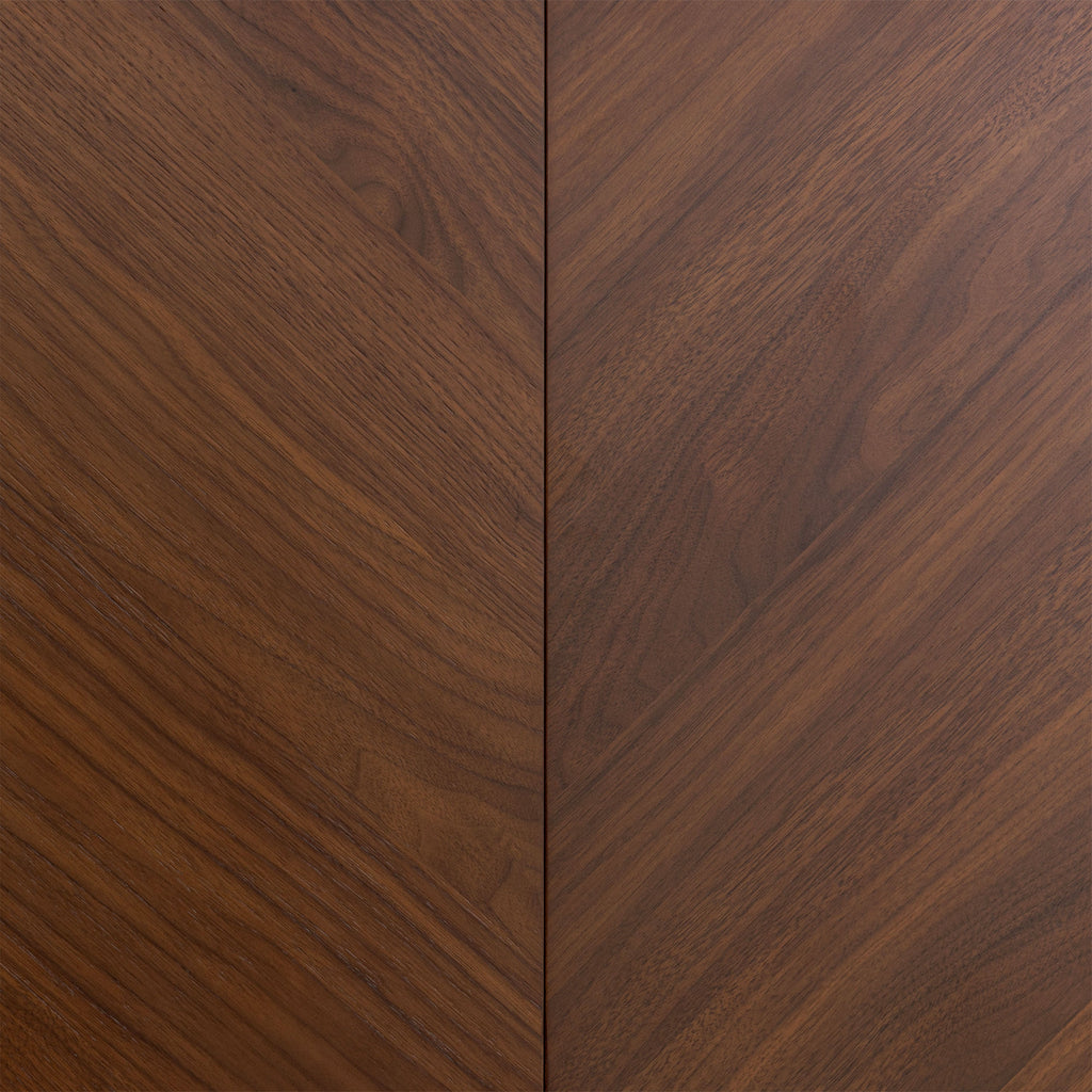W&F Collection | Amalfi Low Profile Bed with Nightstands (Walnut, Queen)
