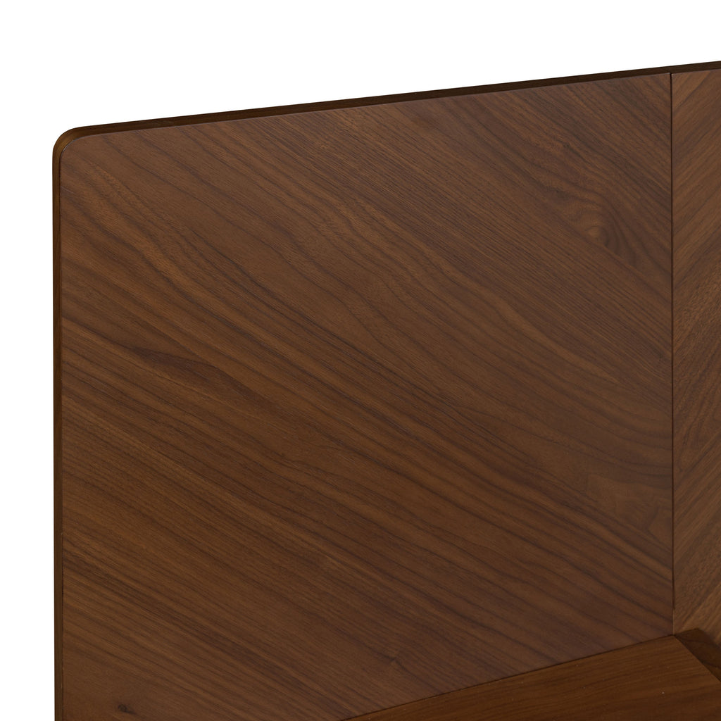 W&F Collection | Amalfi Low Profile Bed with Nightstands (Walnut, Queen)