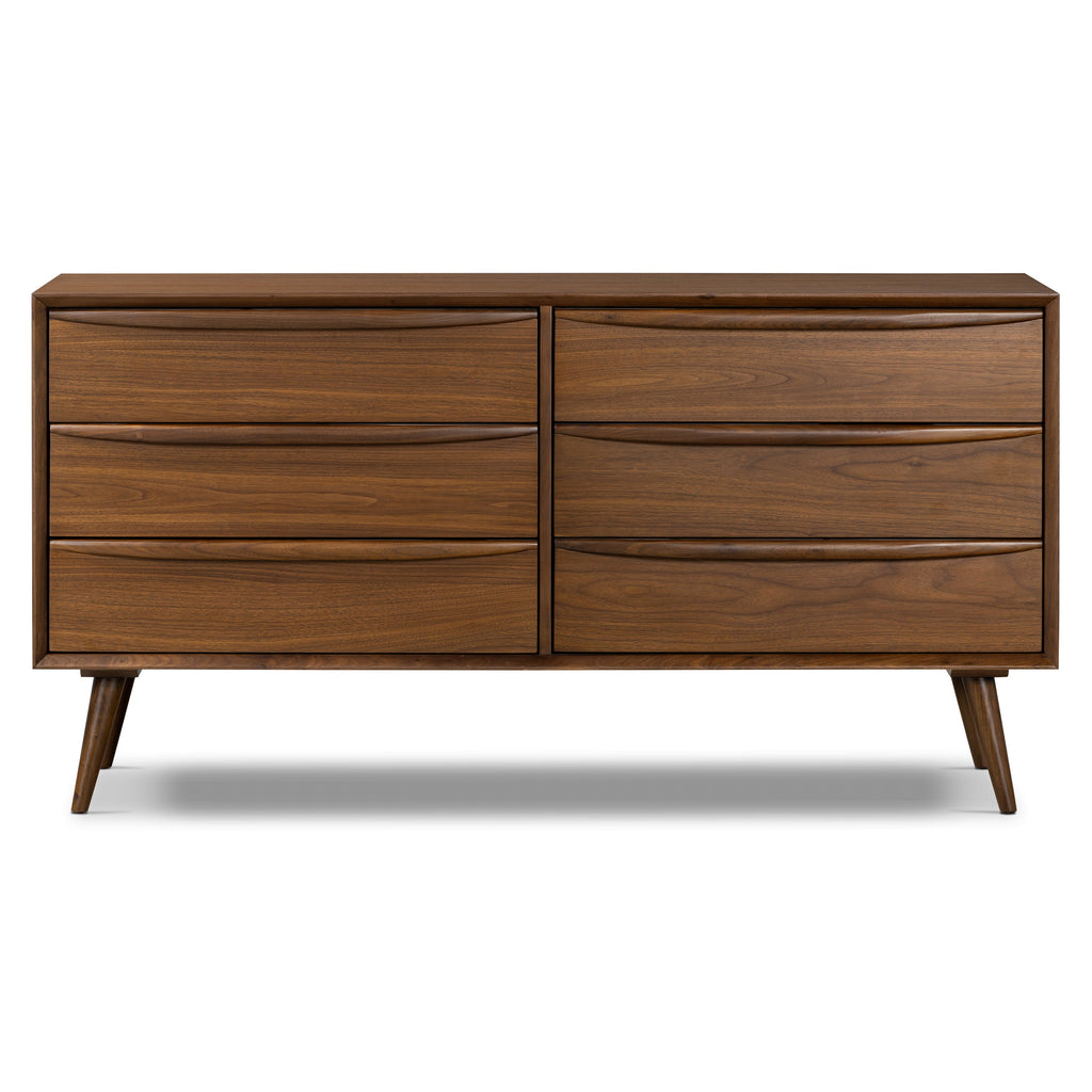 W&F Collection | Cura 6 Drawer Dresser (Walnut)
