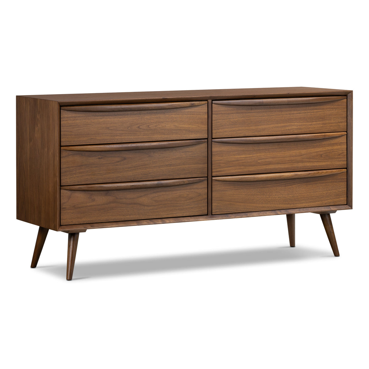 W&F Collection | Cura 6 Drawer Dresser (Walnut)