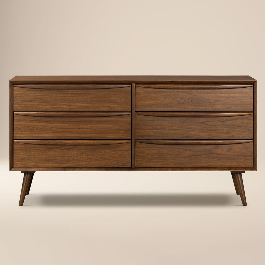W&F Collection | Cura 6 Drawer Dresser (Walnut)