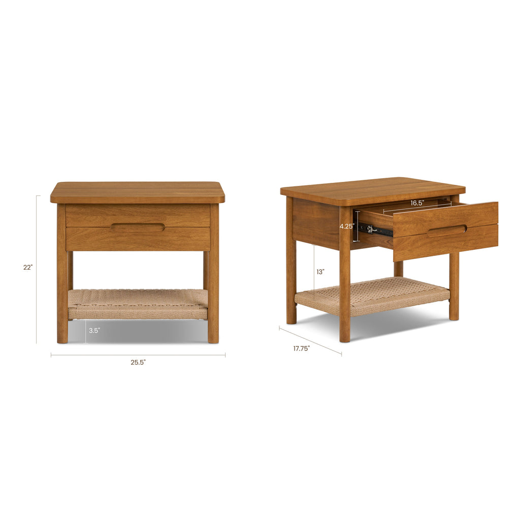 W&F Collection | Thani Nightstand (Light Brown)