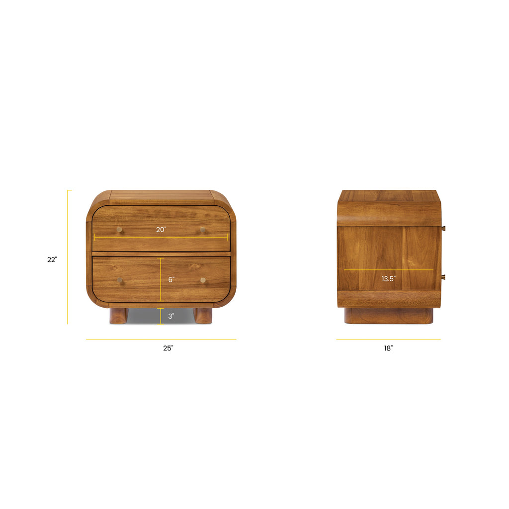 W&F Collection | Oslo Nightstand (Light Brown)
