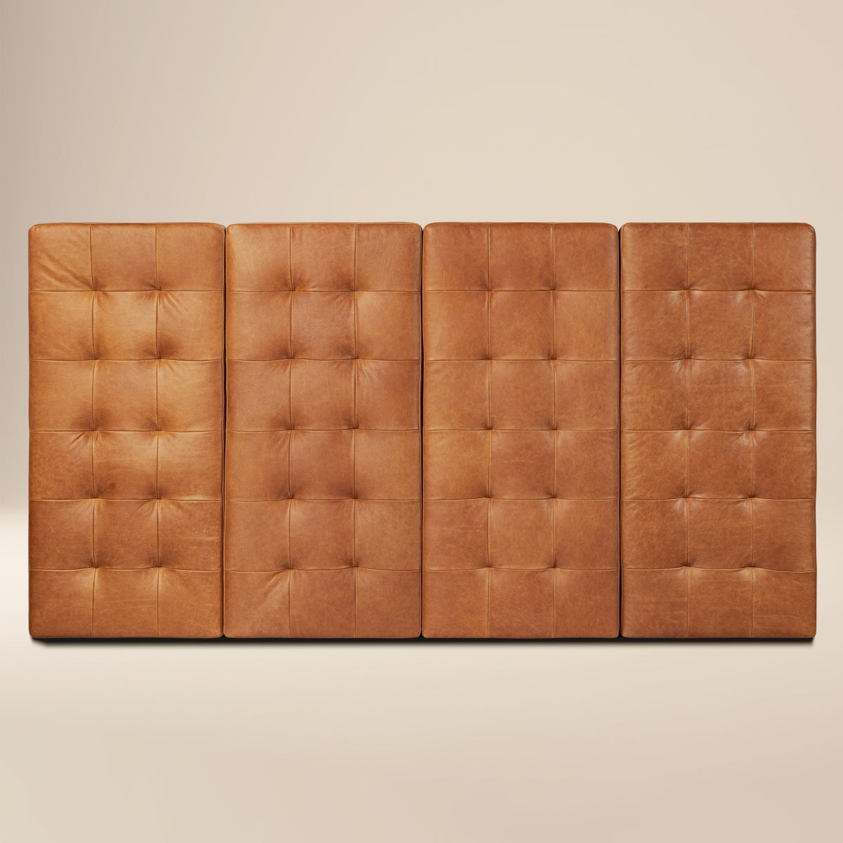 W&F Collection | Napa Leather Bed Headboard (Saddle Tan, King)