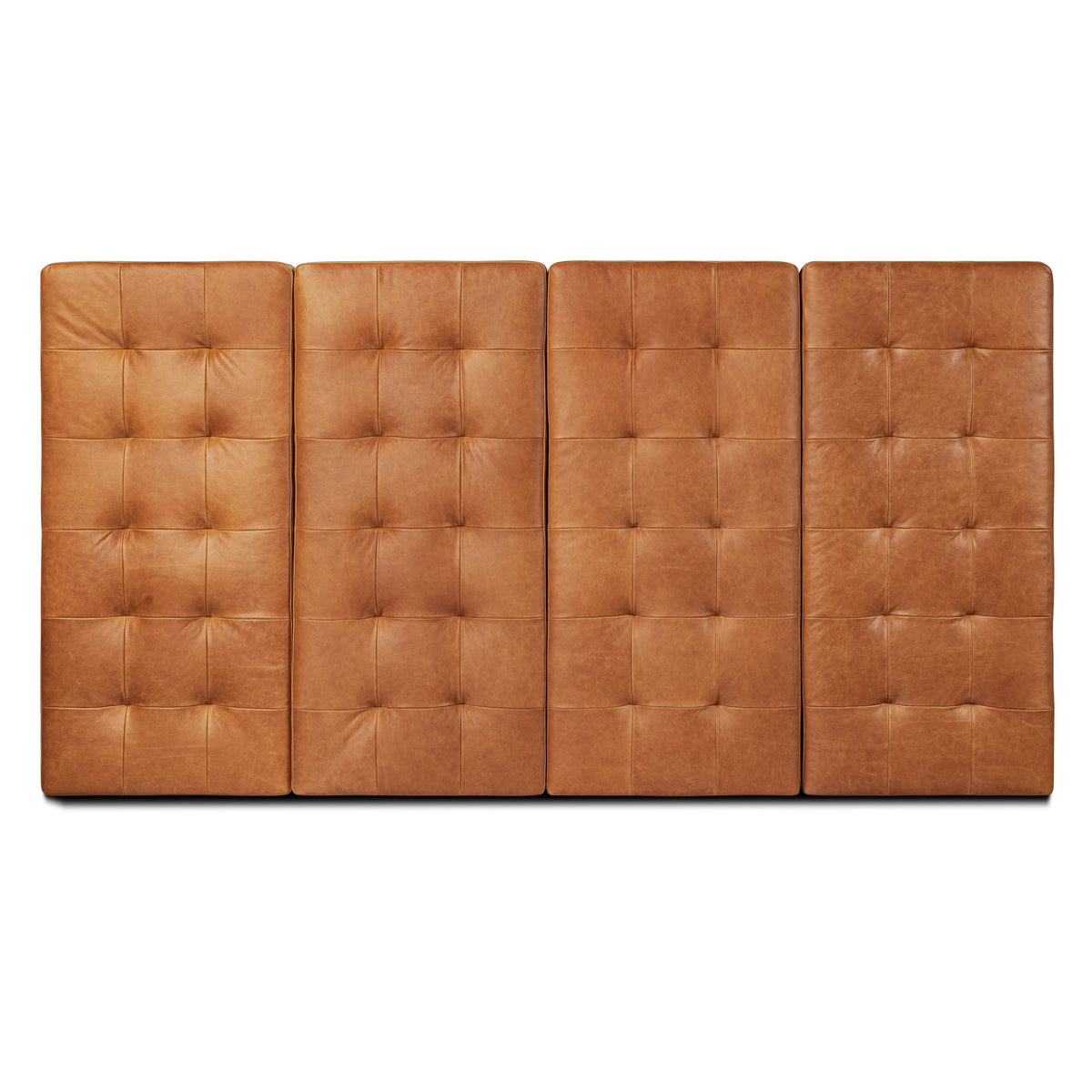 W&F Collection | Napa Leather Bed Headboard (Saddle Tan, King)