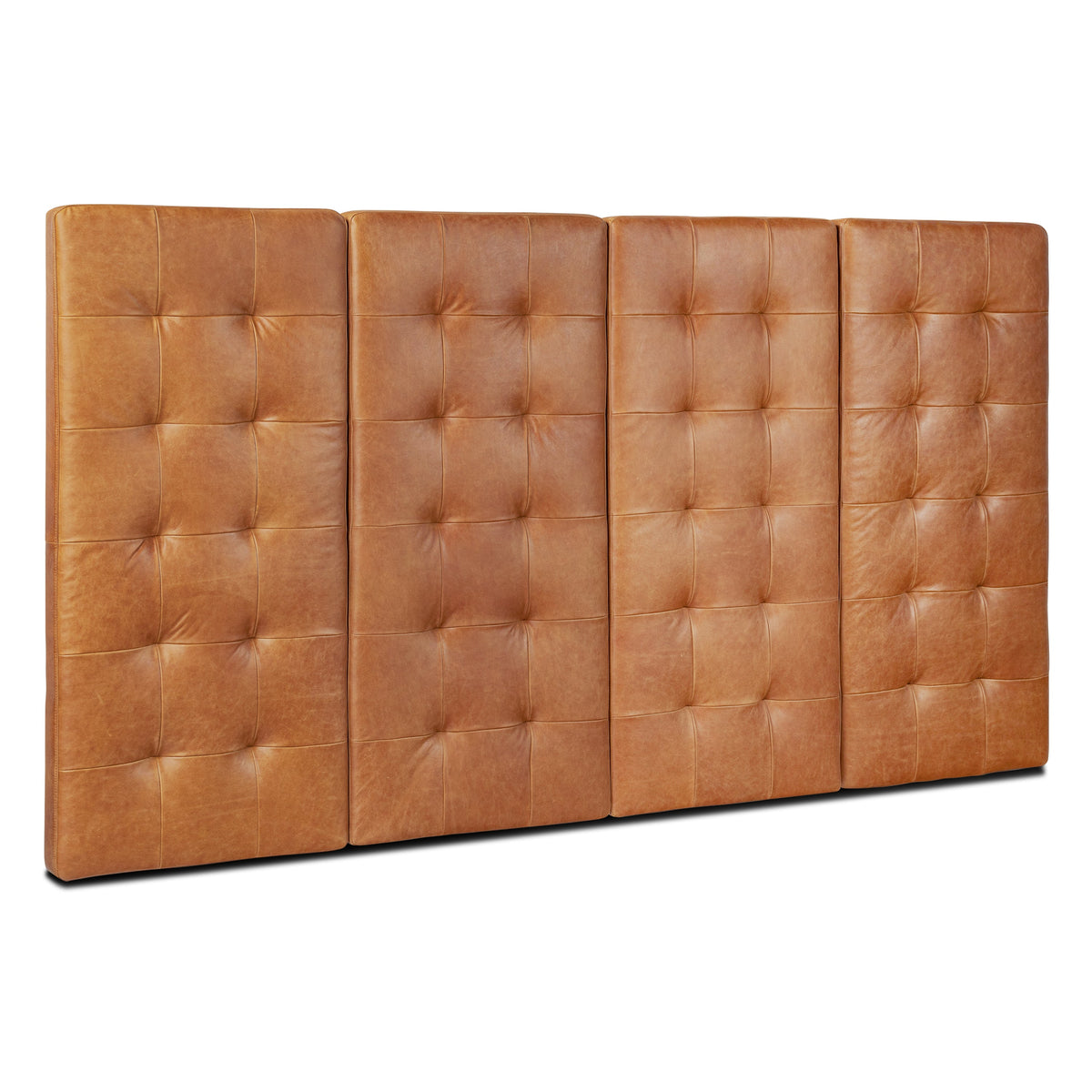 W&F Collection | Napa Leather Bed Headboard (Saddle Tan, King)
