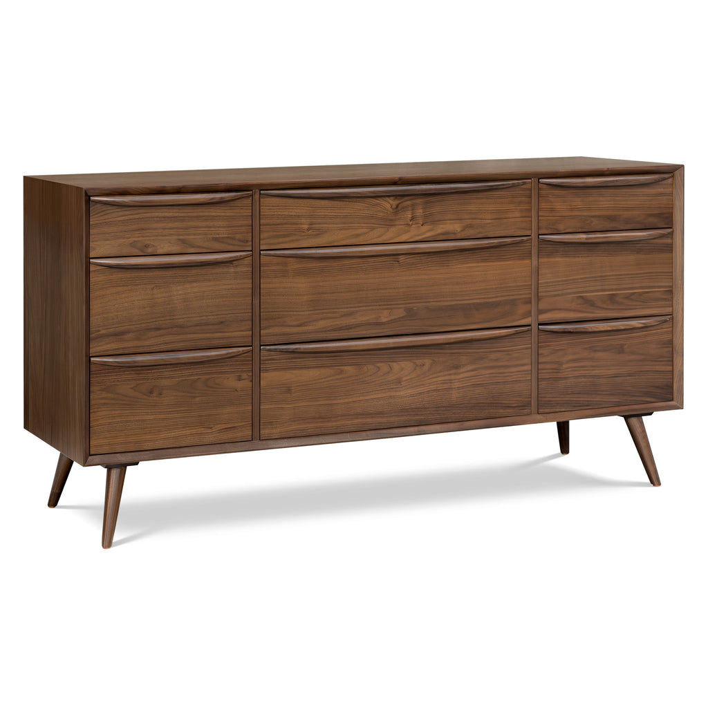 W&F Collection | Cura 9 Drawer Dresser (Walnut)