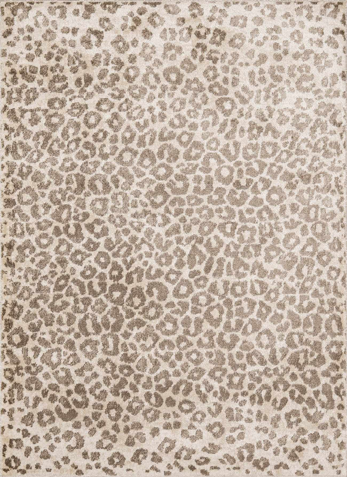 W&F Collection | Tan Bonhill Leopard Print Area Rug