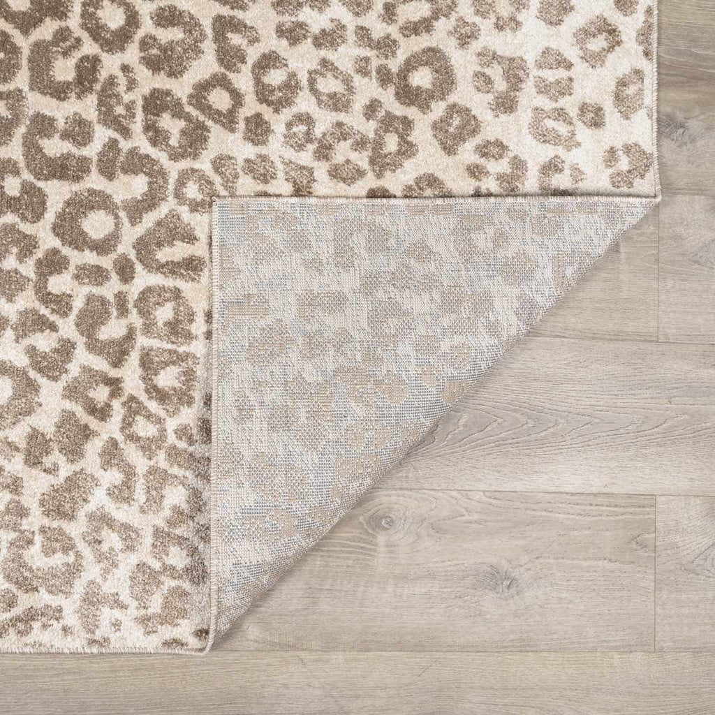 W&F Collection | Tan Bonhill Leopard Print Area Rug