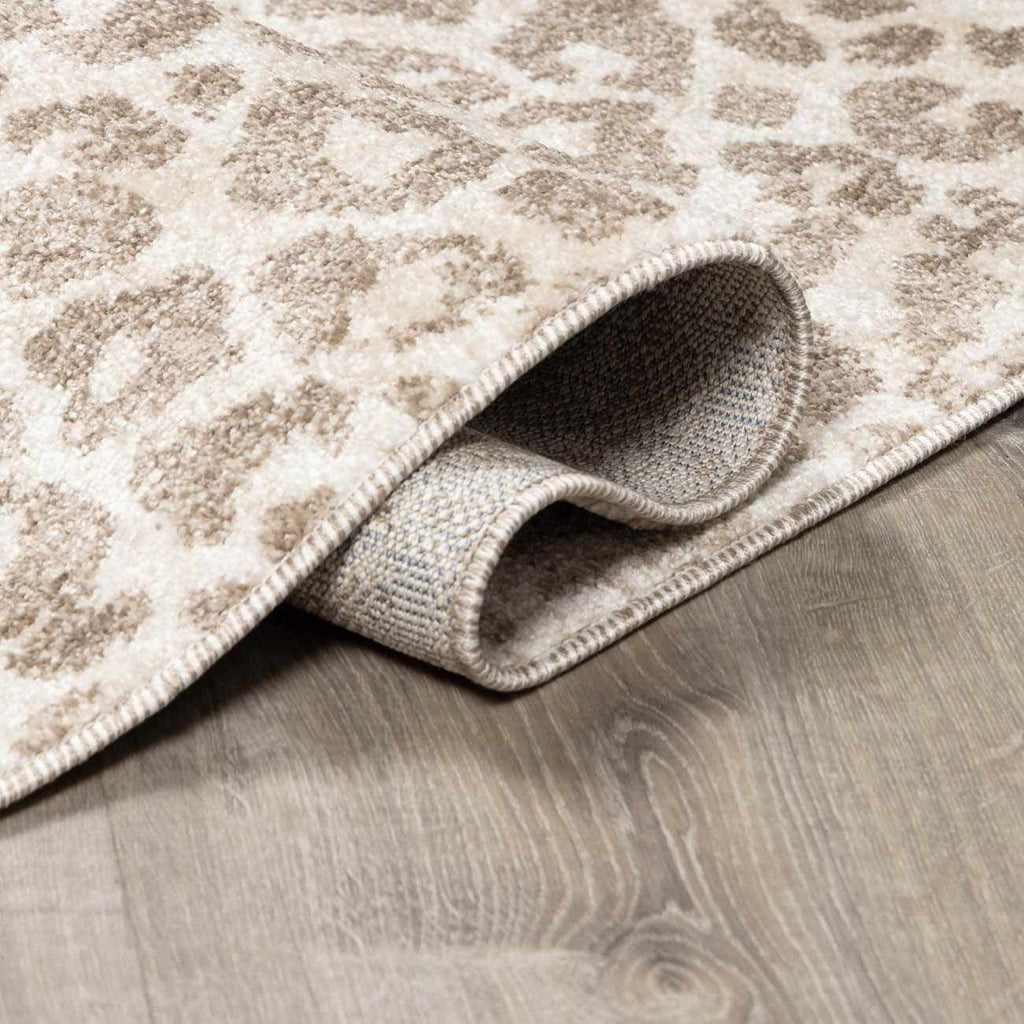 W&F Collection | Tan Bonhill Leopard Print Area Rug