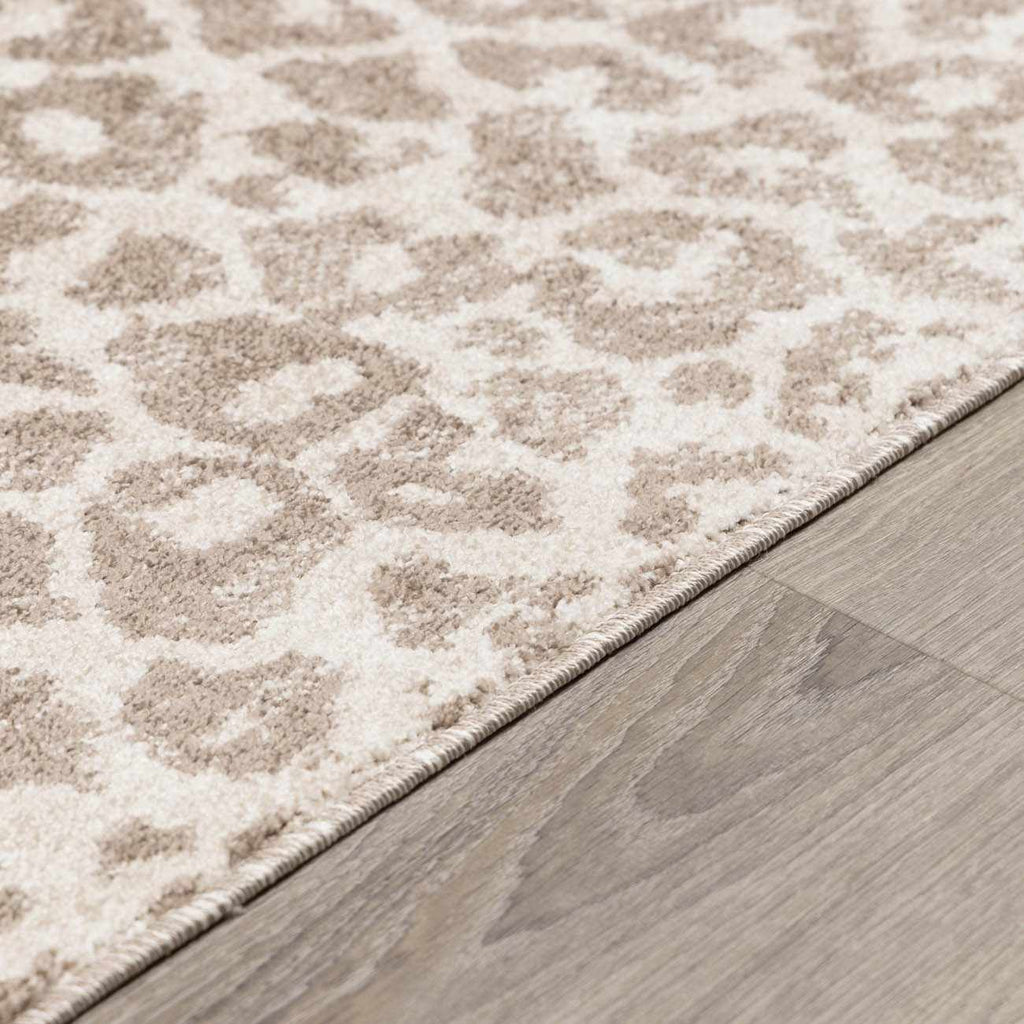 W&F Collection | Tan Bonhill Leopard Print Area Rug