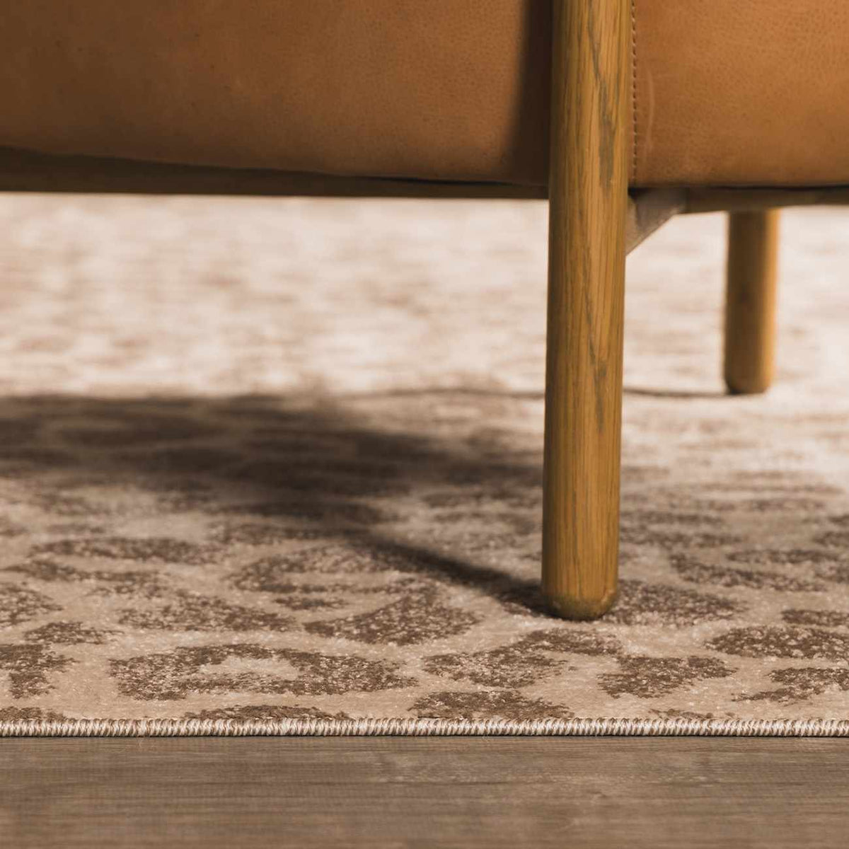 W&F Collection | Tan Bonhill Leopard Print Area Rug