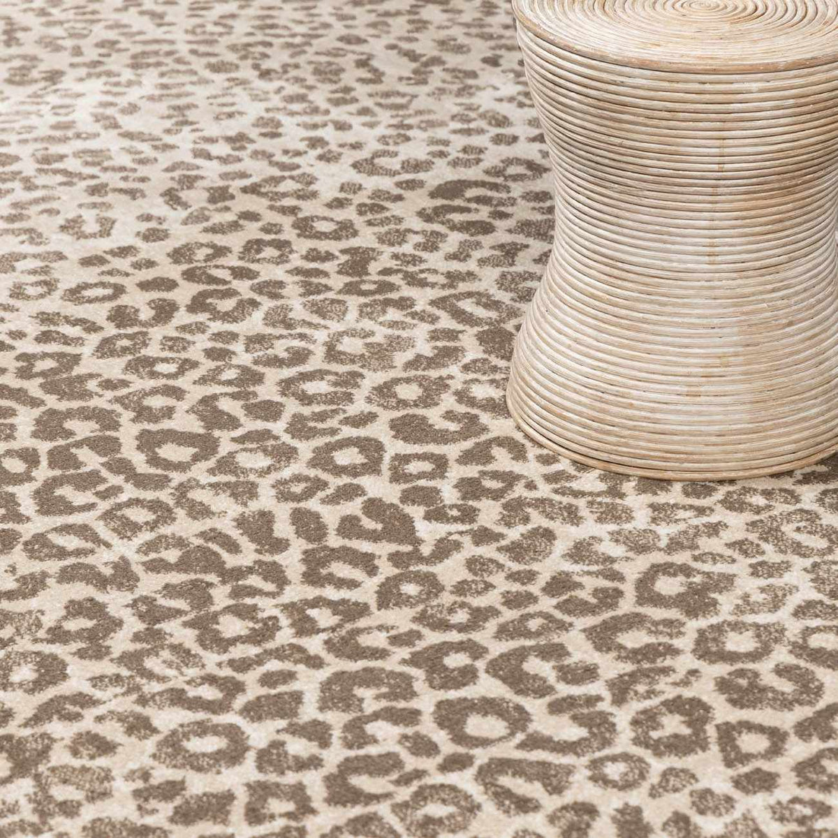 W&F Collection | Tan Bonhill Leopard Print Area Rug