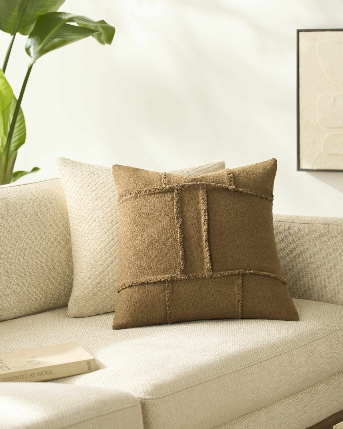 W&F Collection | Medoe Orange Cotton Throw Pillow