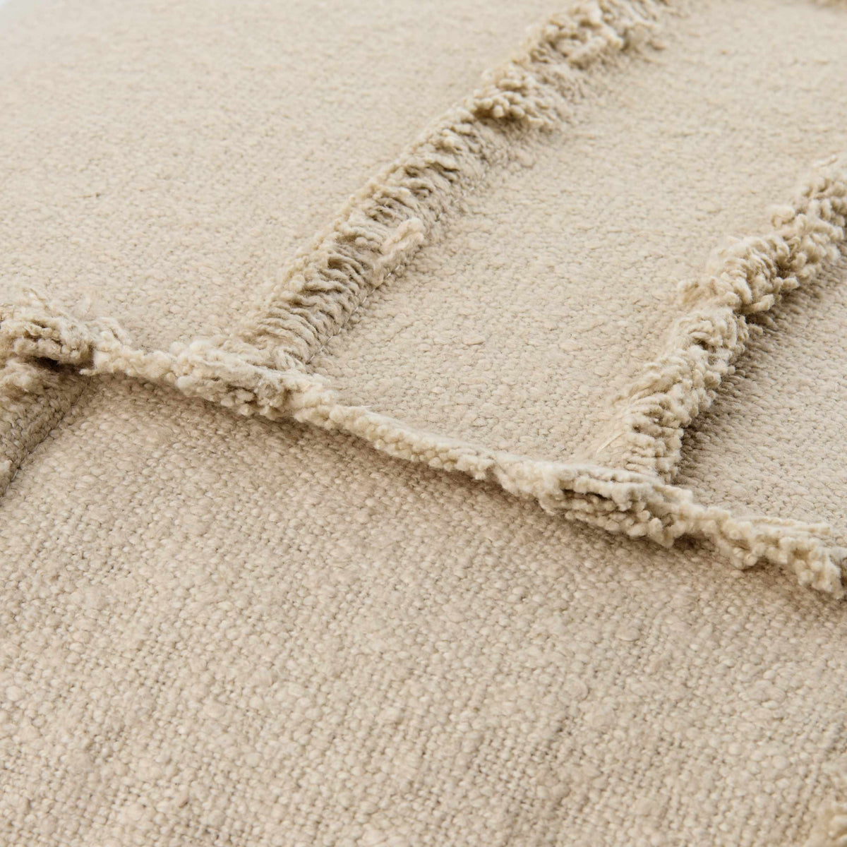 W&F Collection | Seme Beige Cotton Throw Pillow