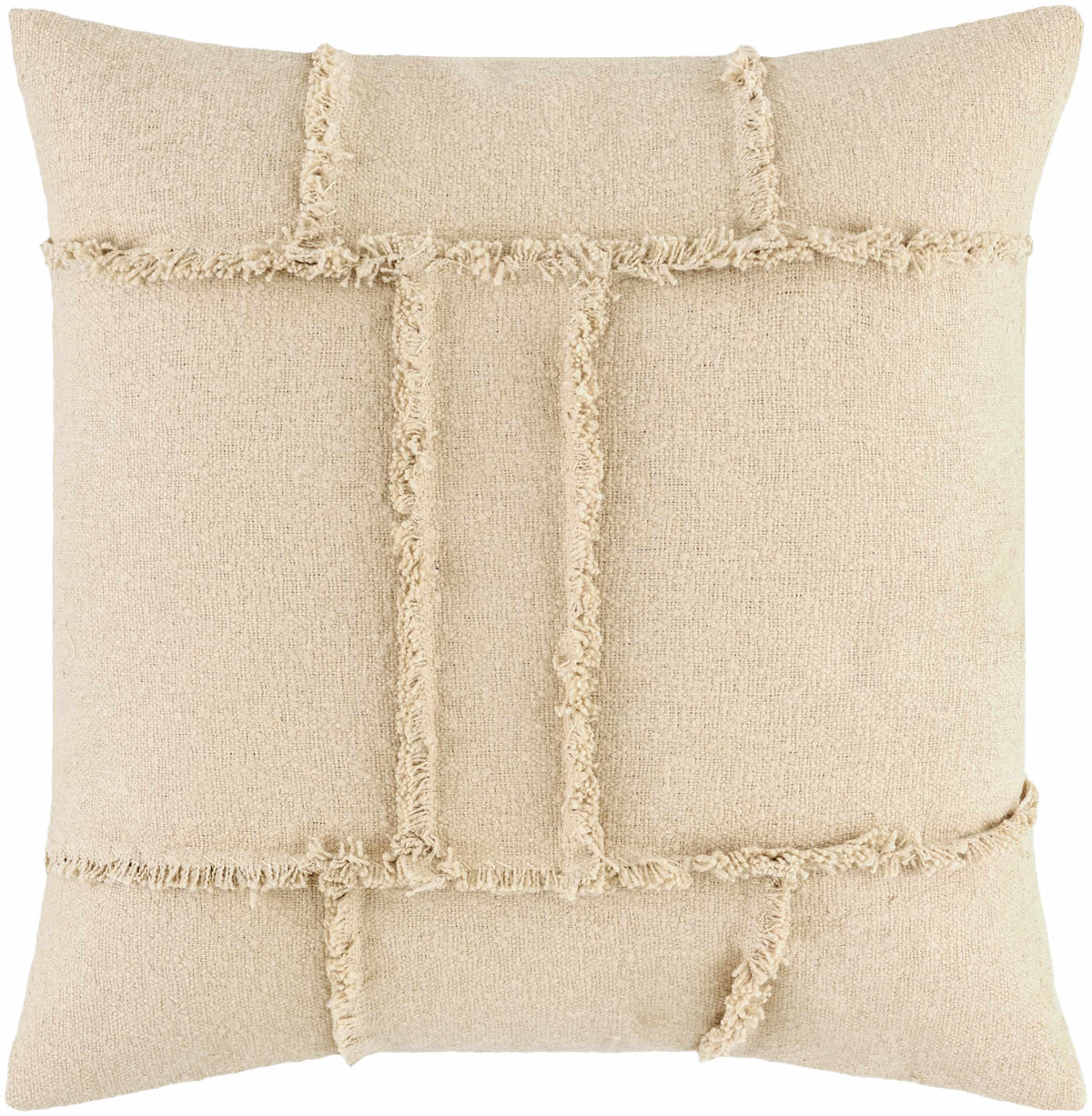 W&F Collection | Seme Beige Cotton Throw Pillow