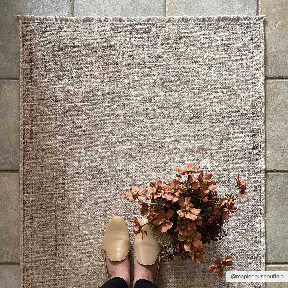 W&F Collection | Cream Holi-2301 Washable Area Rug