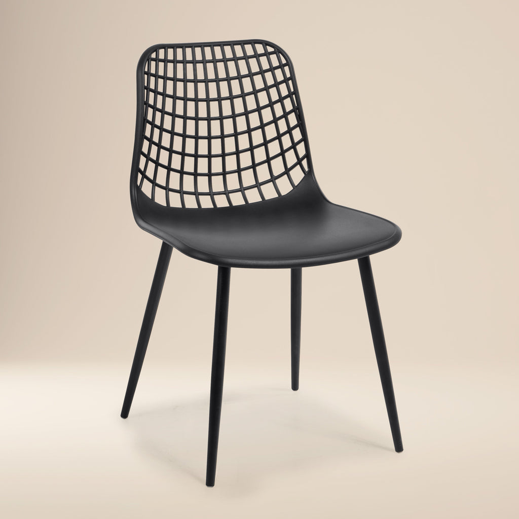 W&F Collection | Marais Dining Chair (Black, Set of 4)